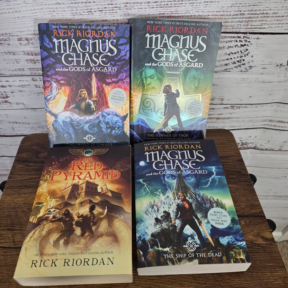 Rick Riordan Book Lot 4 Magnus Chase Gods of Asgard Red Pyramid YA Fantasy